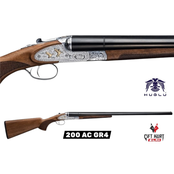 Huğlu 200 AC GR4 Çifte Kırma Tek Tetik Beyaz Av Tüfeği